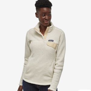 Cream Patagonia fleece jacket